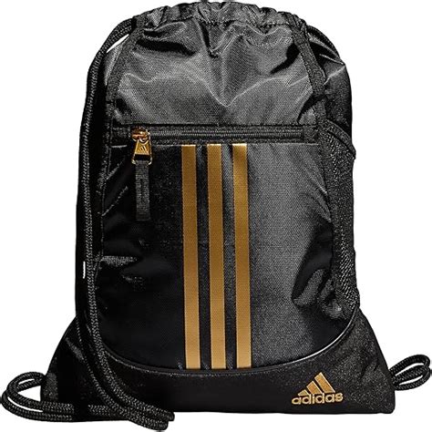 adidas Unisex Alliance 2 Sackpack, Black/Gold Metallic, One Size